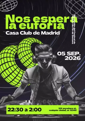 Cartel oficial de promoción de eventos para promotores de festivales