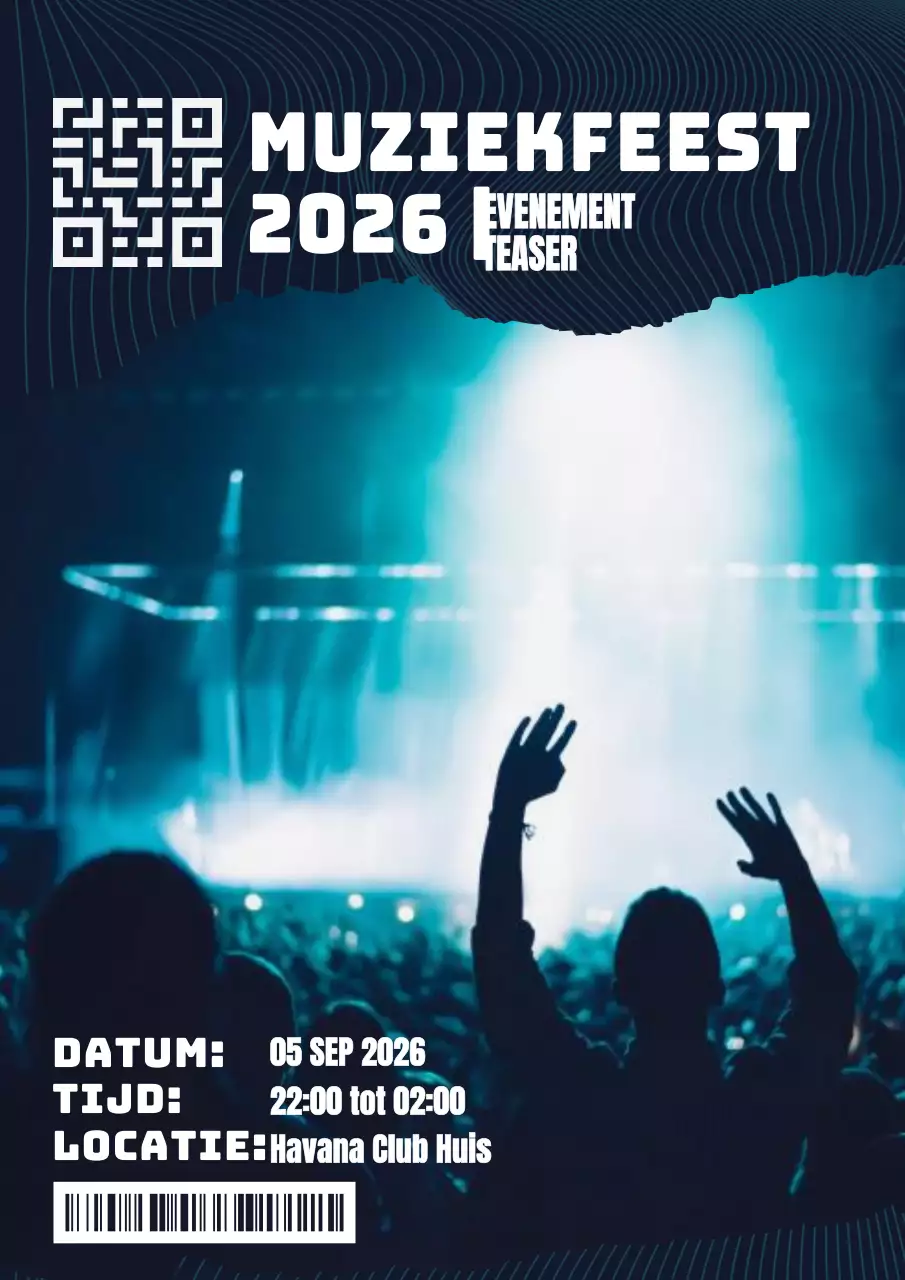 Zwart Geel Cyberpunk Rave Evenement Promotie Advertentie