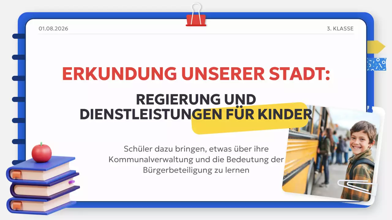 Weiß Blau Basic Classic Sozialkundeunterricht Studienmaterial