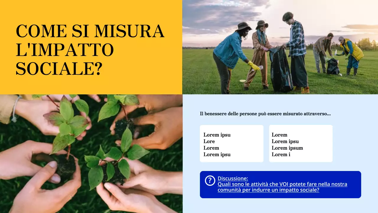 Materiali di studio moderni blu e arancioni Opportunità di volontariato locale