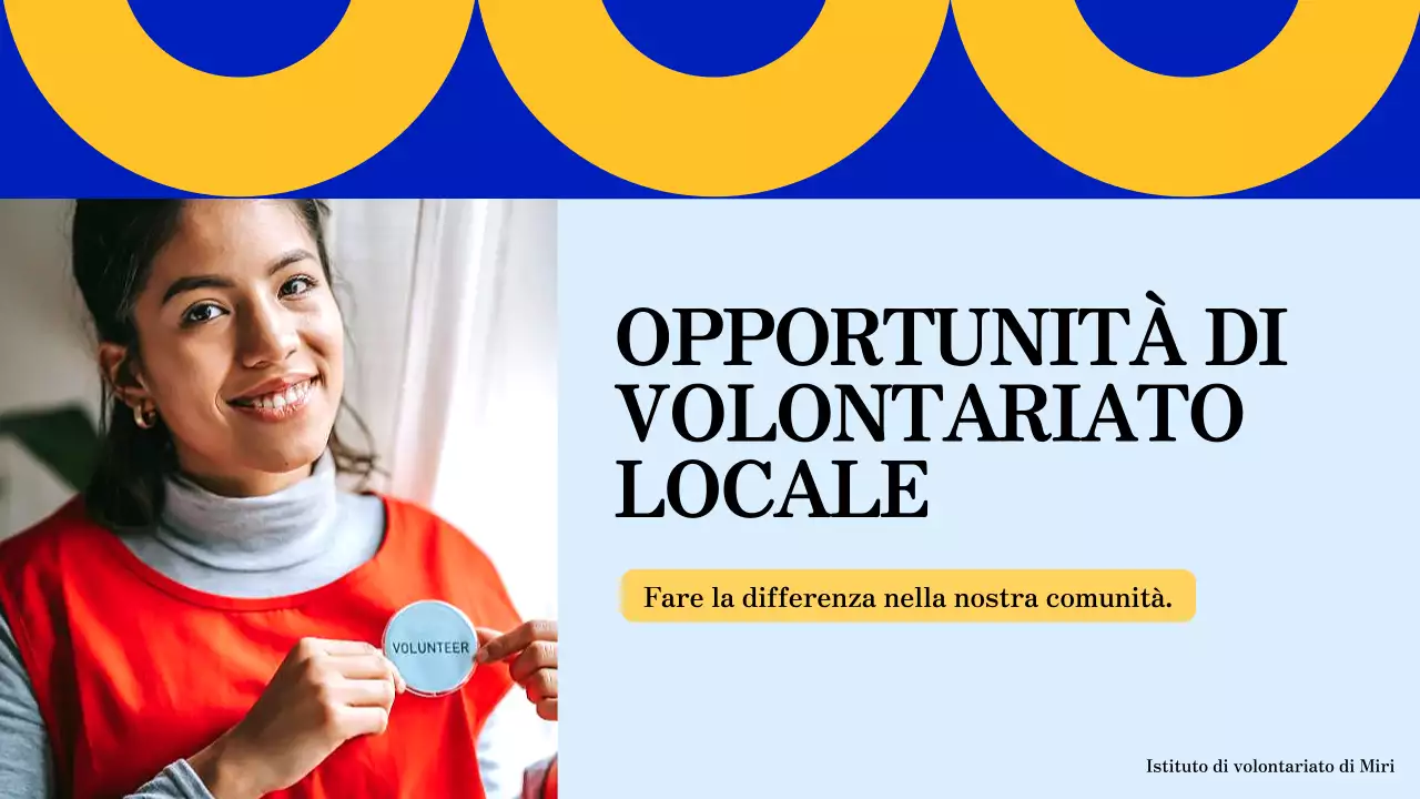 Materiali di studio moderni blu e arancioni Opportunità di volontariato locale