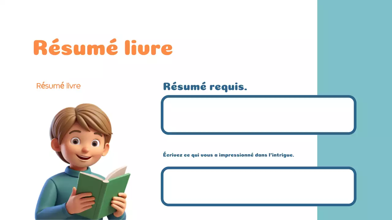 Matériel de classe moderne "lire et apprendre" orange bleu