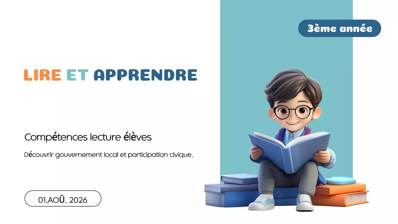 Matériel de classe moderne "lire et apprendre" orange bleu