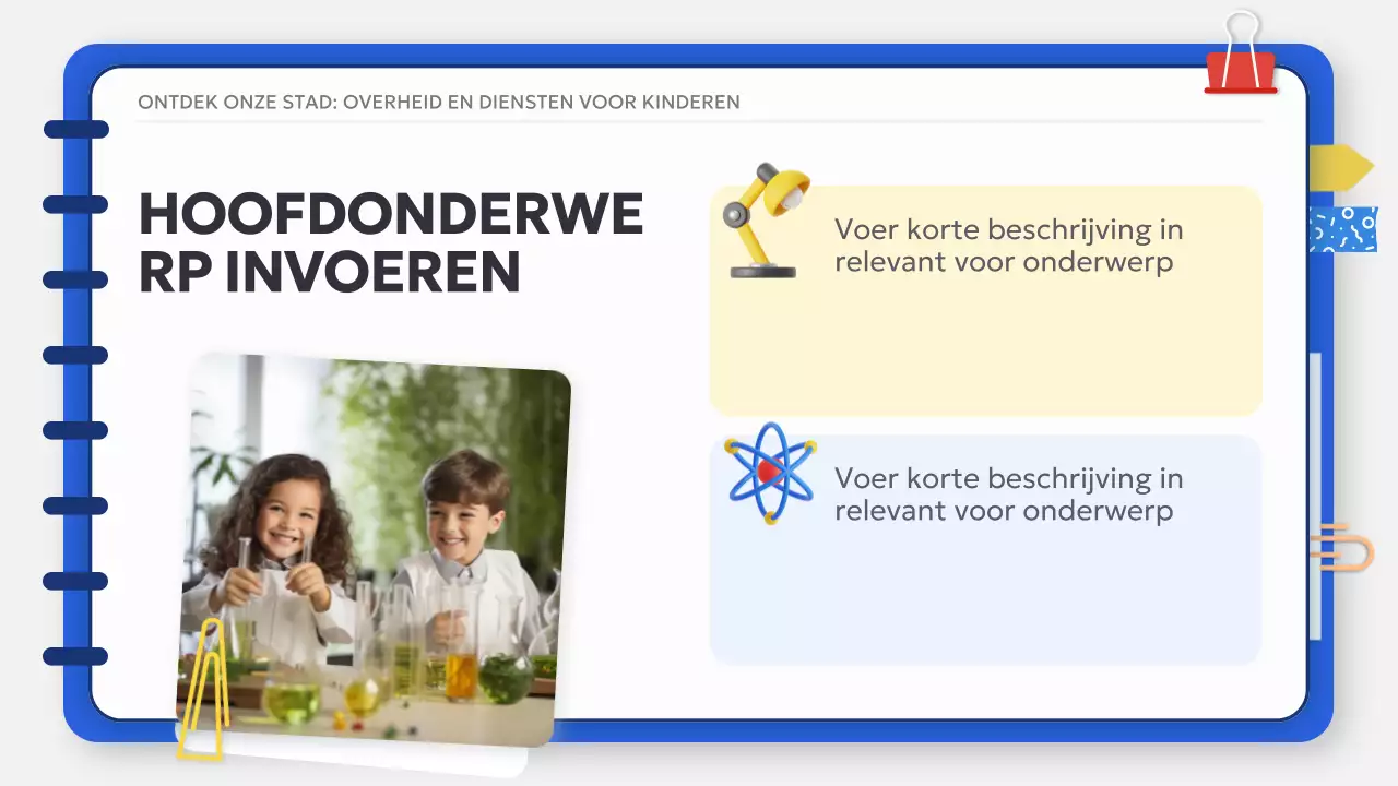 Wit Blauw Basis Klassiek Studiemateriaal voor Maatschappijleer