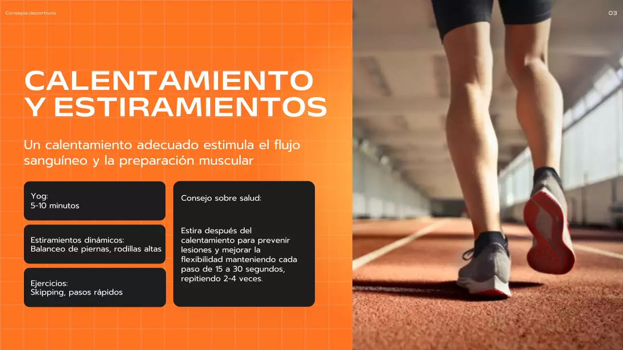 Publicidad de entrenador moderno naranja y amarillo Consejos para correr