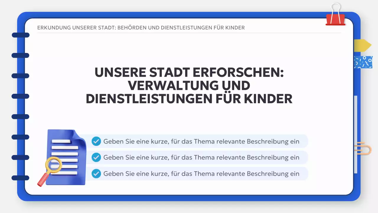 Weiß Blau Basic Classic Sozialkundeunterricht Studienmaterial