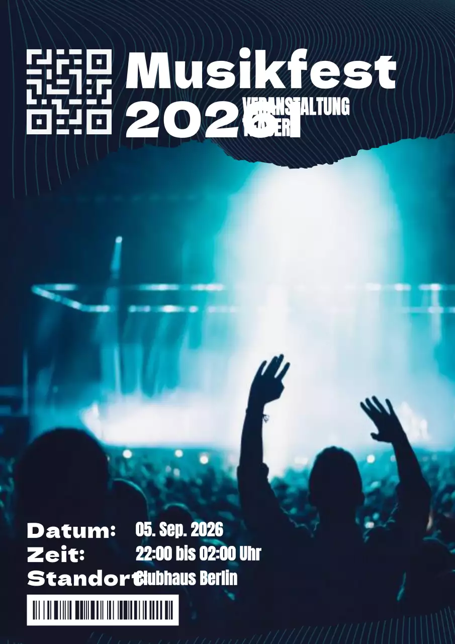 Schwarz-Gelb Cyberpunk Rave Event Promotion Anzeige