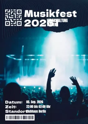 Schwarz-Gelb Cyberpunk Rave Event Promotion Anzeige