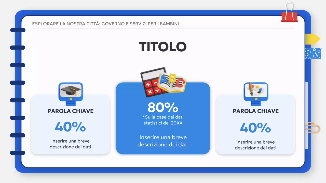 Bianco Blu Basic Classico Materiale di studio per la classe di studi sociali