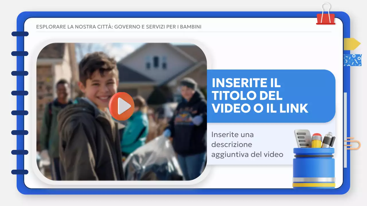 Bianco Blu Basic Classico Materiale di studio per la classe di studi sociali