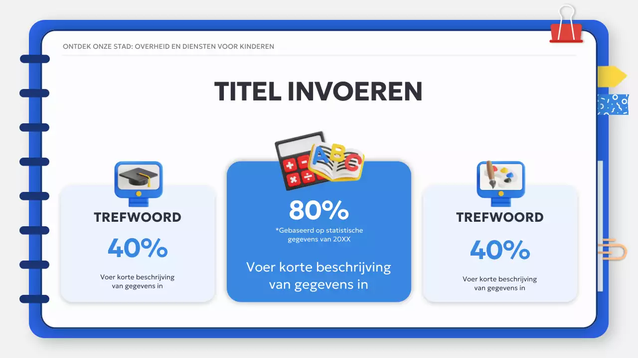Wit Blauw Basis Klassiek Studiemateriaal voor Maatschappijleer
