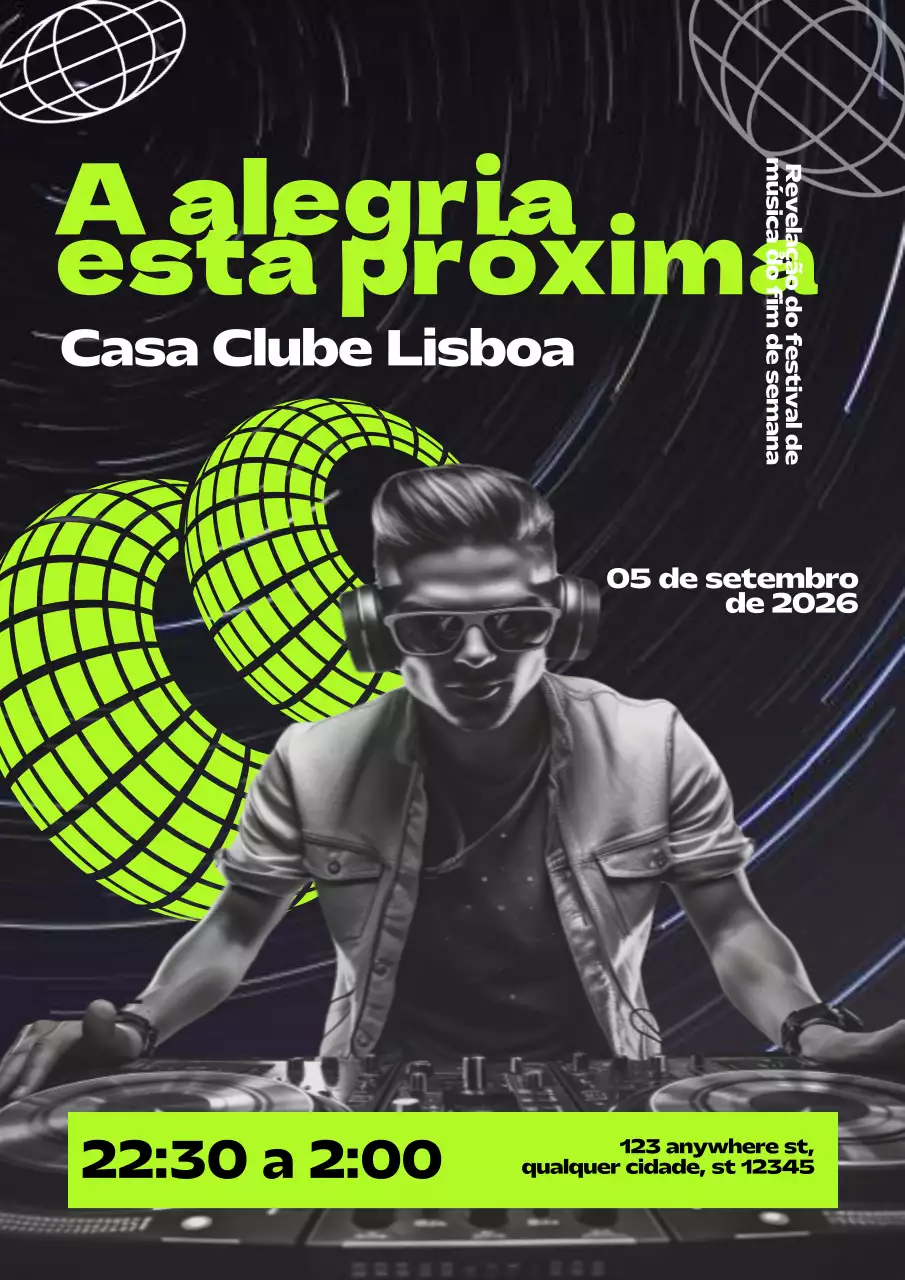 Cartaz oficial de promoção de eventos para promotores de festivais