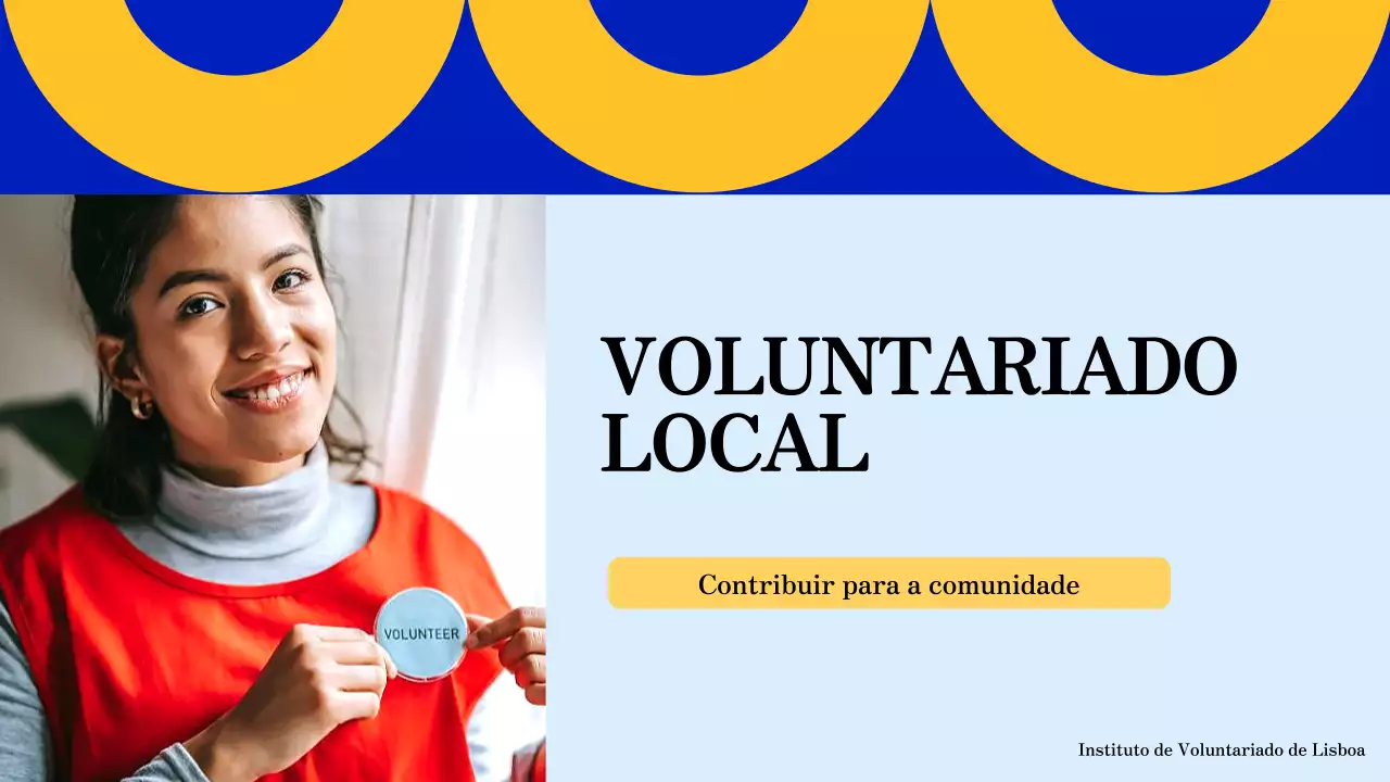 Azul e laranja Materiais de estudo modernos Oportunidades de voluntariado local