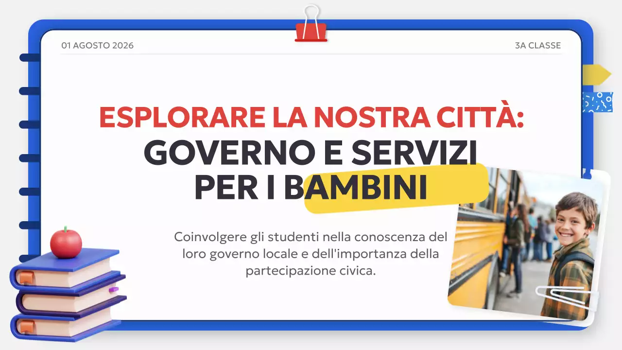 Bianco Blu Basic Classico Materiale di studio per la classe di studi sociali