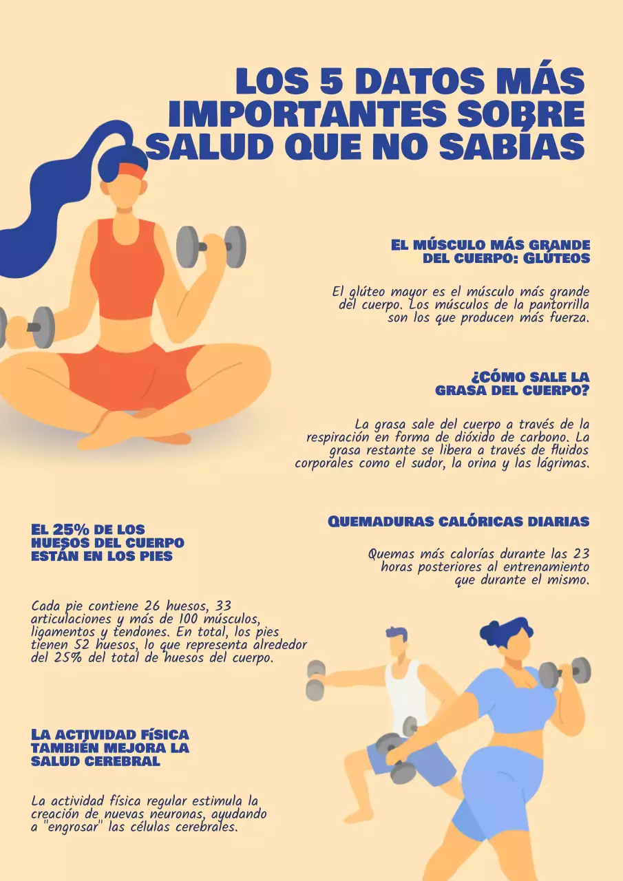 Geometría amarilla y azul Datos curiosos sobre los materiales de estudio de fitness