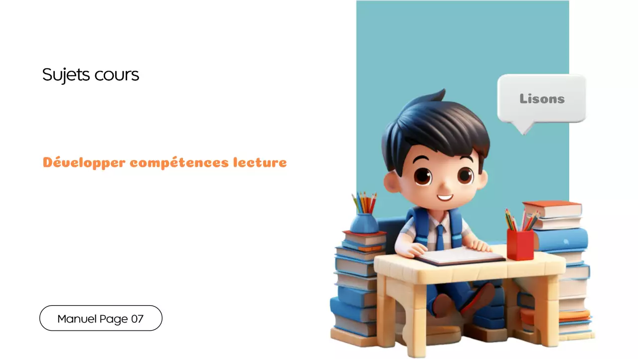 Matériel de classe moderne "lire et apprendre" orange bleu