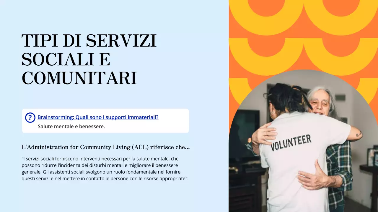 Materiali di studio moderni blu e arancioni Opportunità di volontariato locale