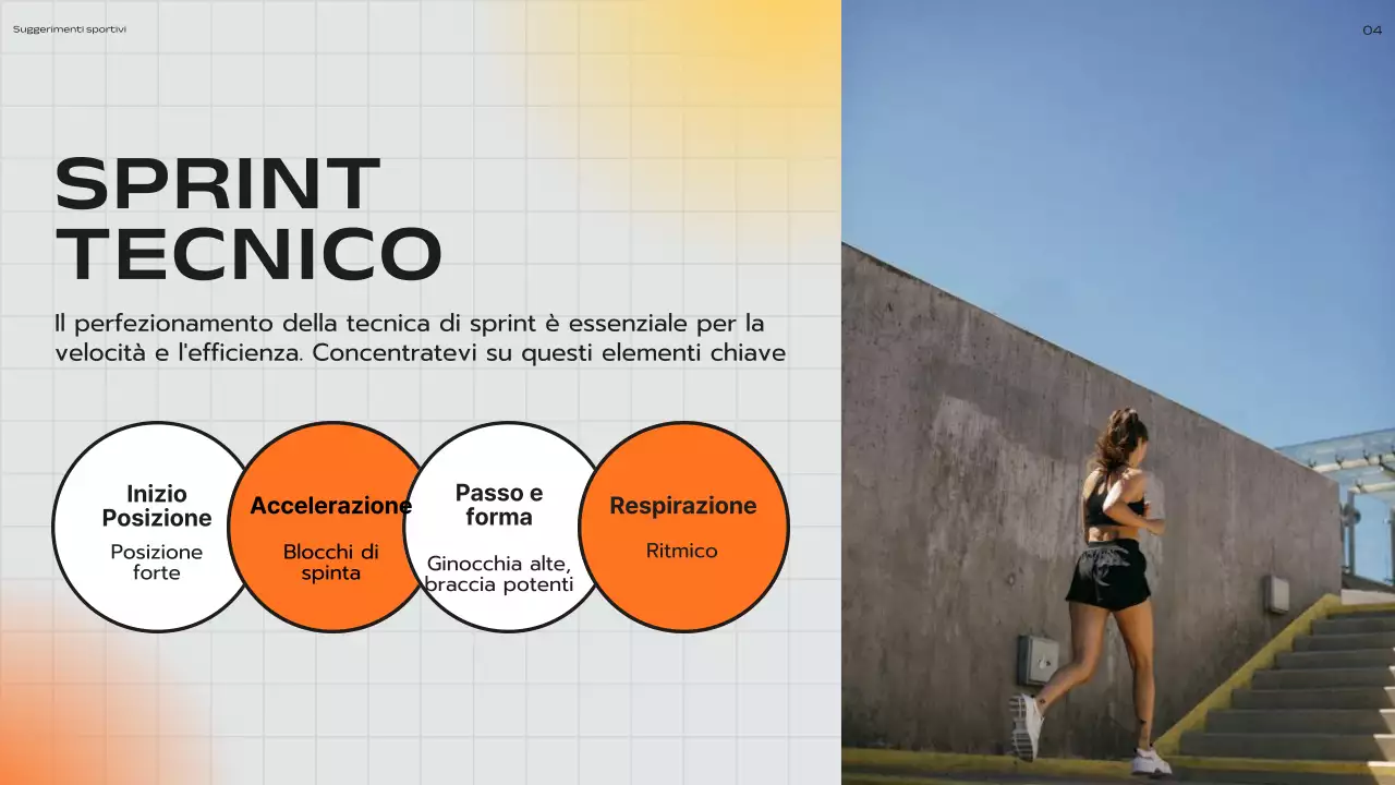 Coach moderno arancione e giallo Pubblicità Consigli per la corsa