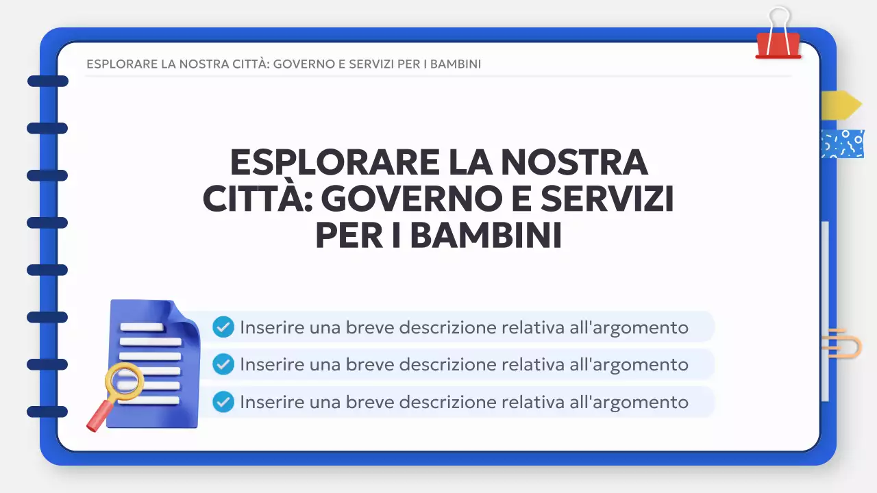 Bianco Blu Basic Classico Materiale di studio per la classe di studi sociali