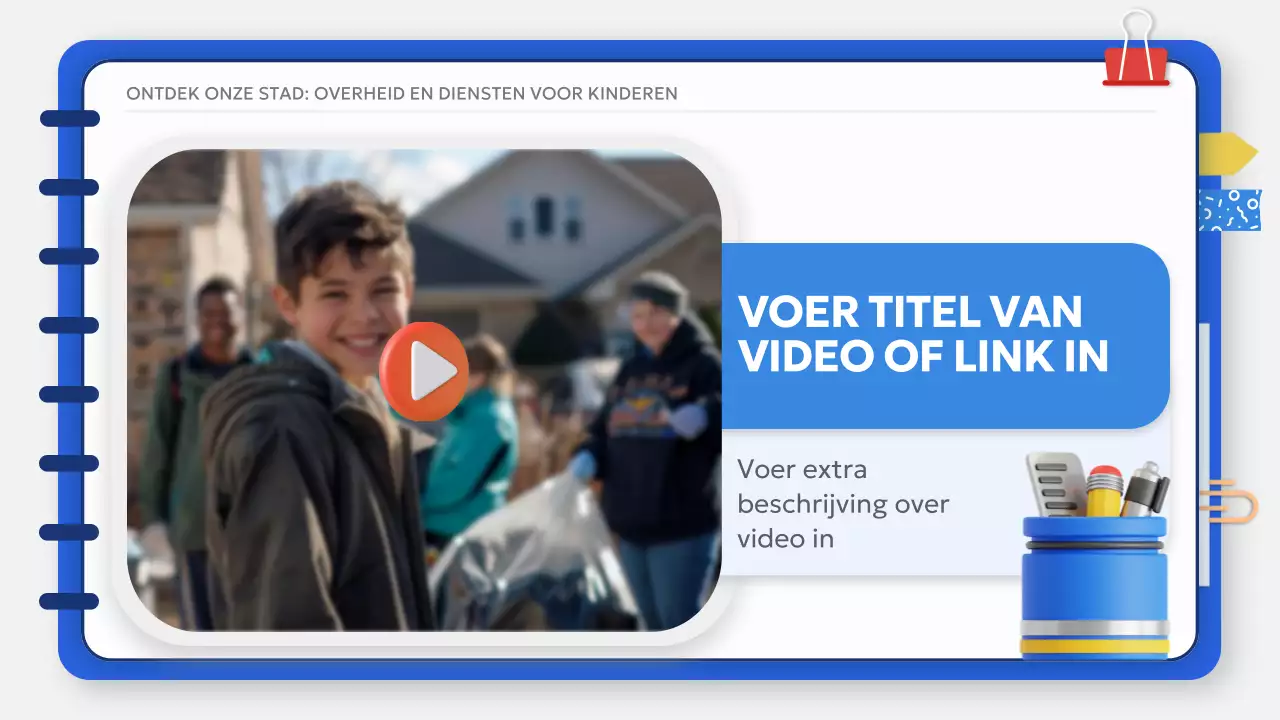 Wit Blauw Basis Klassiek Studiemateriaal voor Maatschappijleer