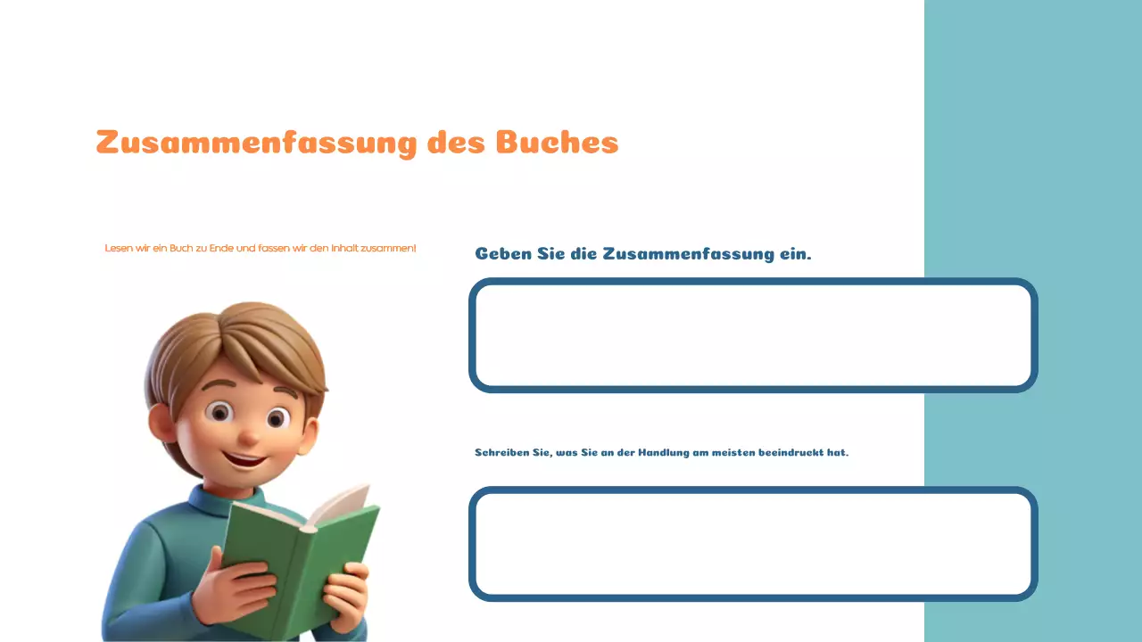 Orange Blau Modern Lesen und Lernen Unterrichtsmaterial