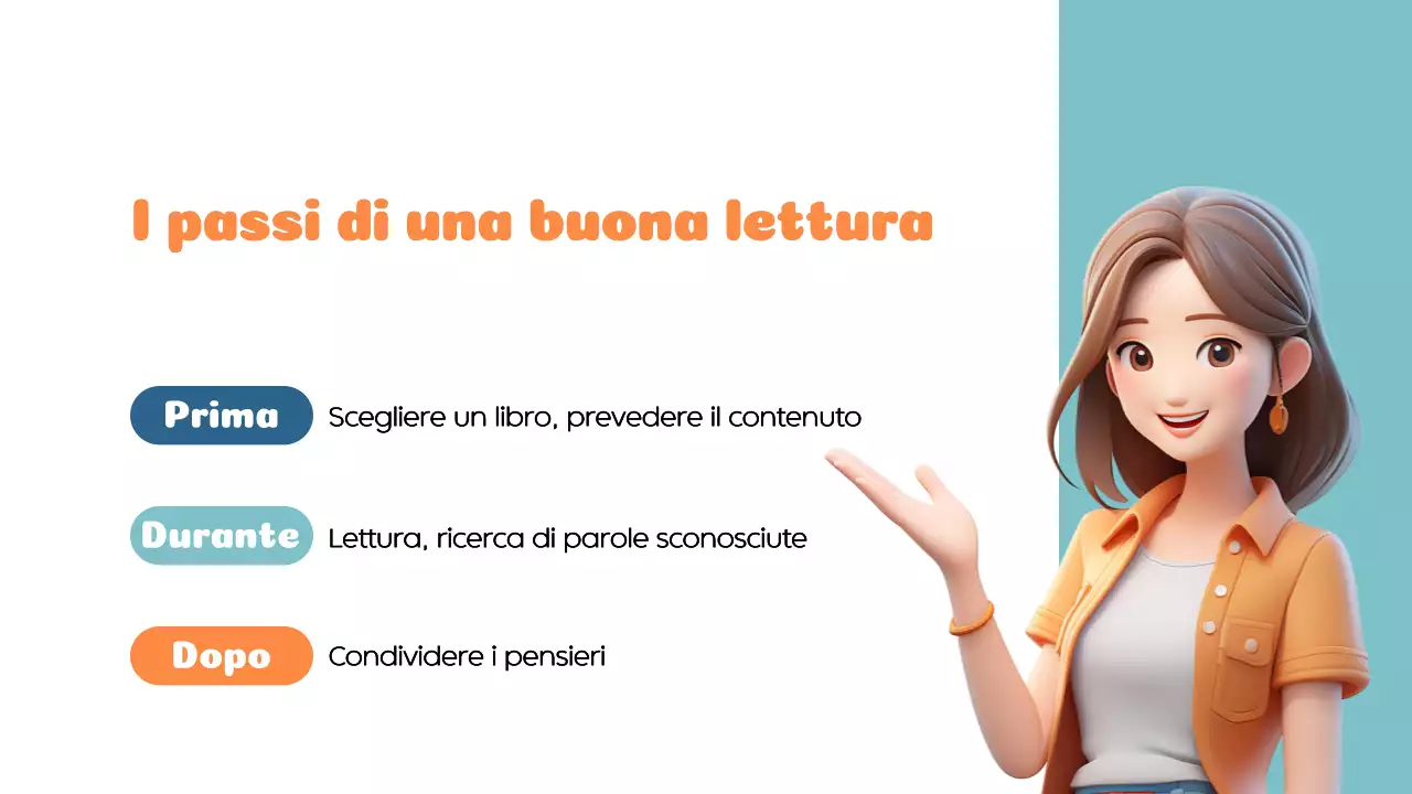 Arancione Blu Materiale di classe moderno da leggere e imparare