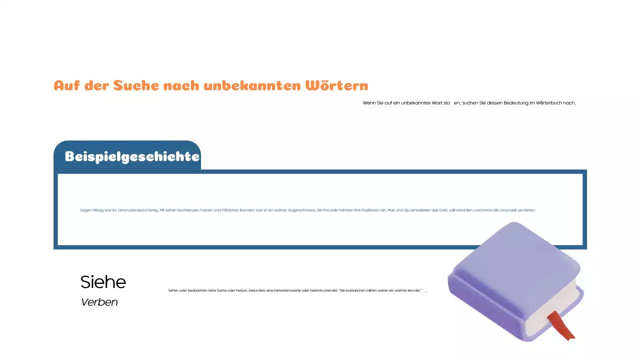 Orange Blau Modern Lesen und Lernen Unterrichtsmaterial