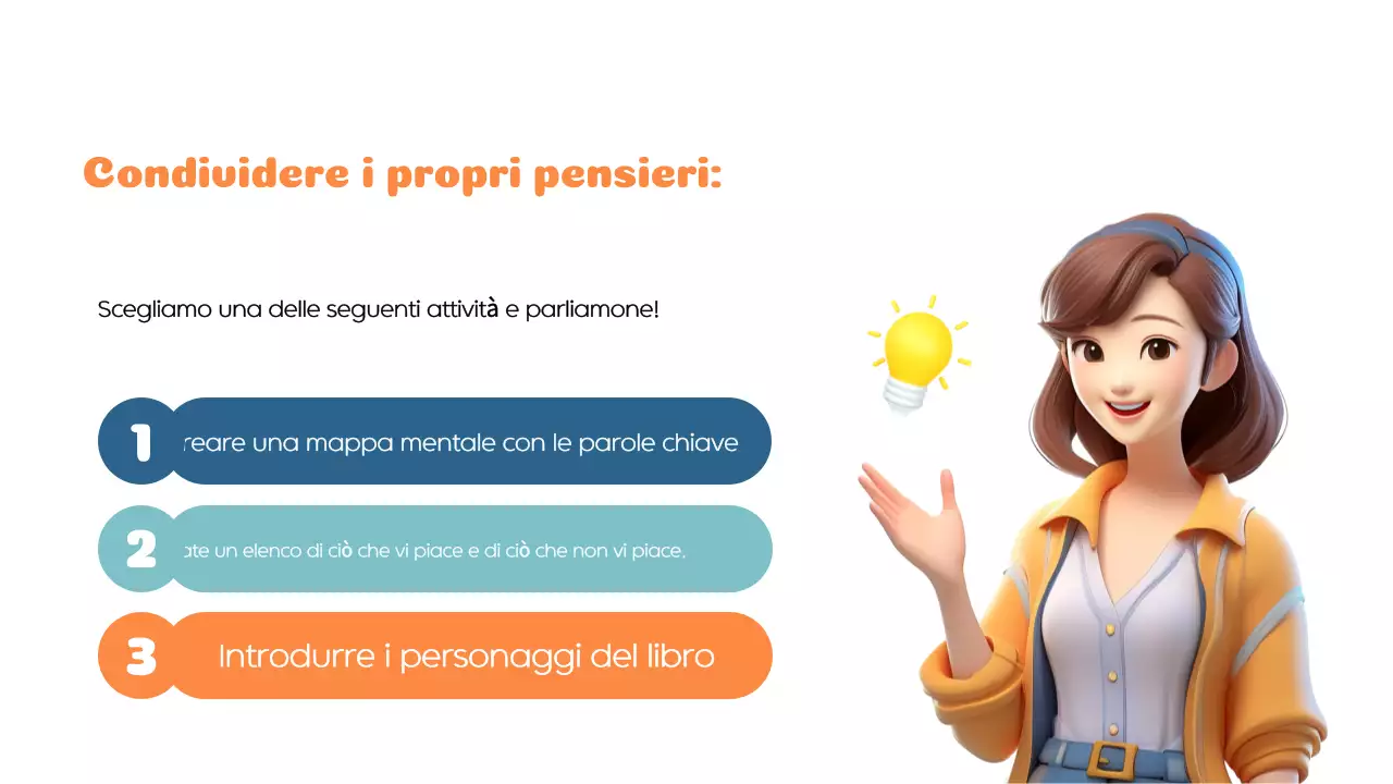 Arancione Blu Materiale di classe moderno da leggere e imparare