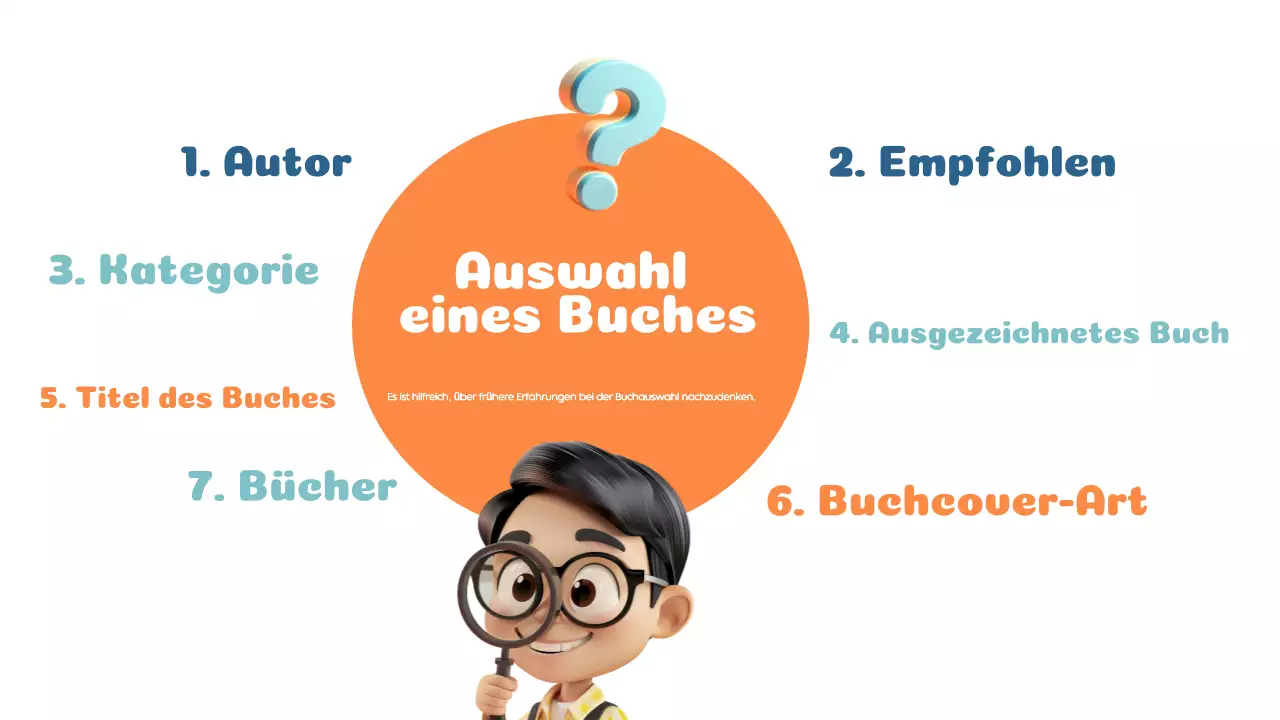 Orange Blau Modern Lesen und Lernen Unterrichtsmaterial