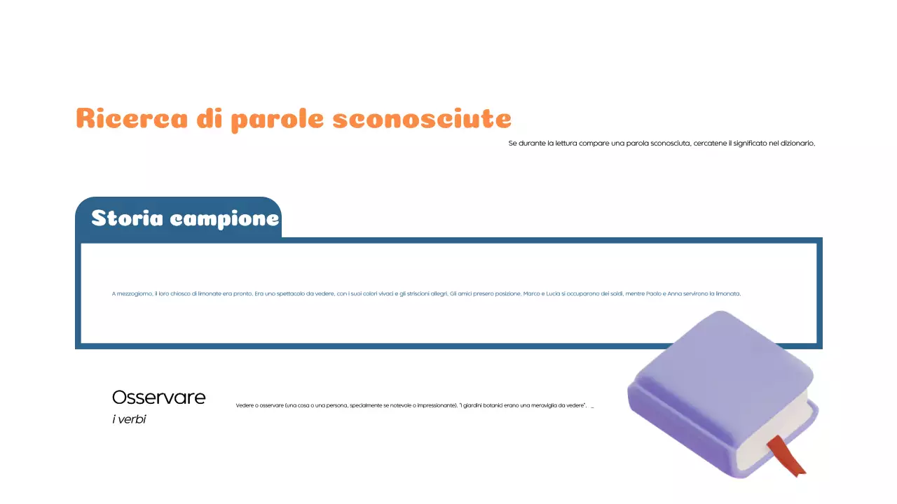 Arancione Blu Materiale di classe moderno da leggere e imparare