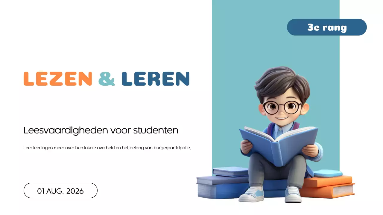 Oranje Blauw Modern Lesmateriaal Lezen en Leren