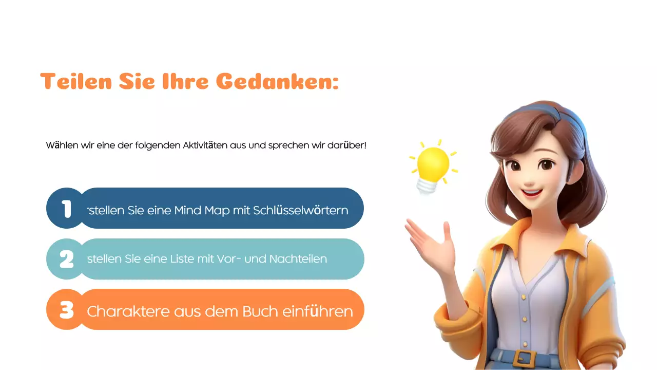 Orange Blau Modern Lesen und Lernen Unterrichtsmaterial