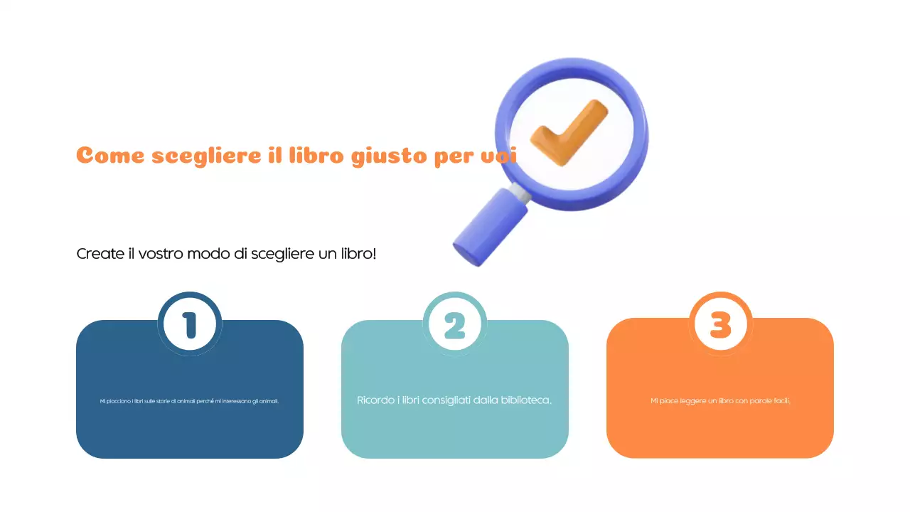 Arancione Blu Materiale di classe moderno da leggere e imparare