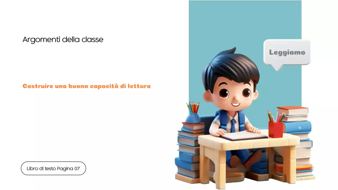 Arancione Blu Materiale di classe moderno da leggere e imparare