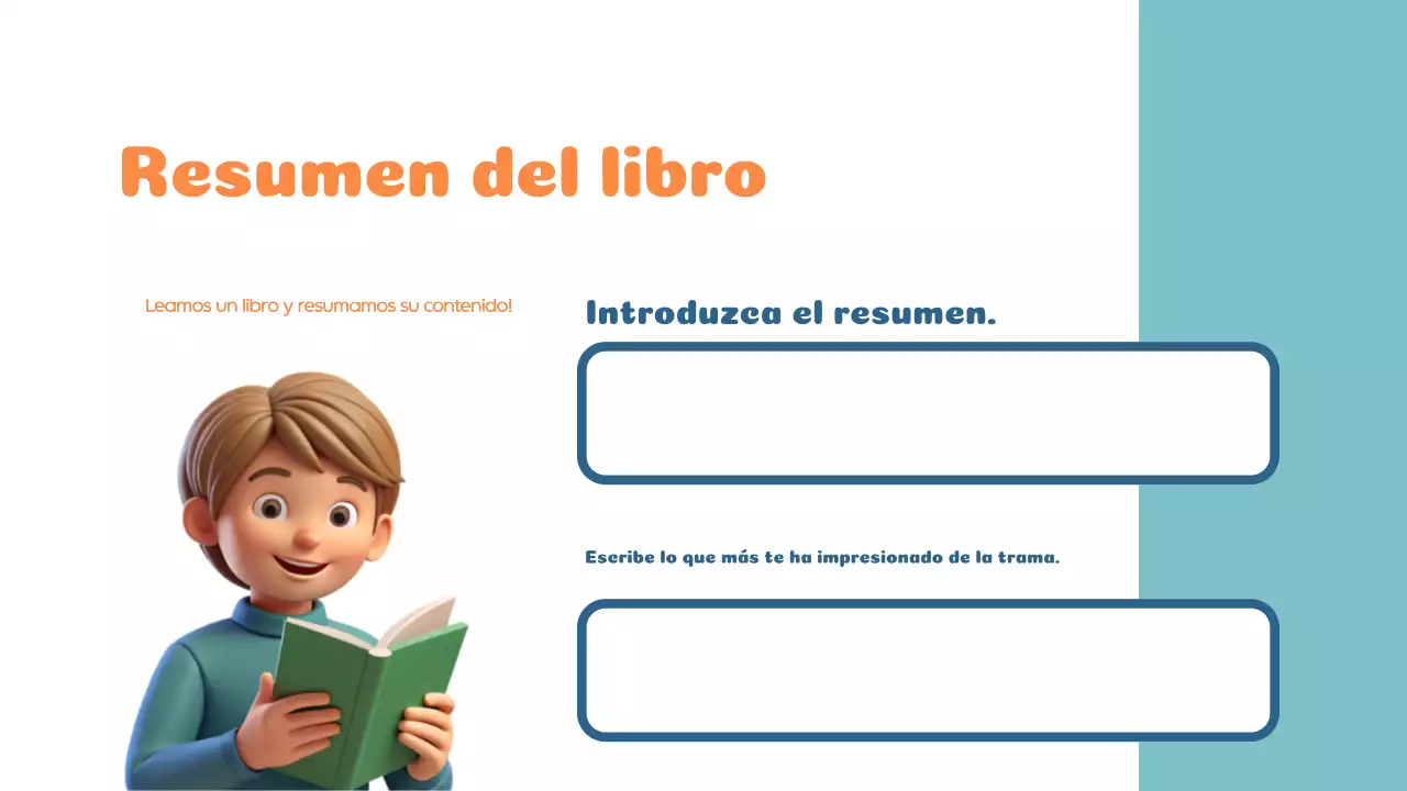 Naranja Azul Moderno Leer y aprender Material de clase