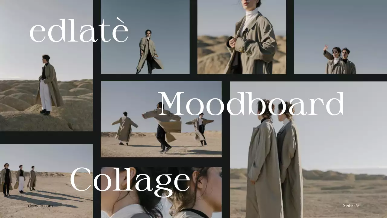 Beige Schwarz Minimalistisch Ästhetisch Fotocollage Redaktionelles Layout Produkt Service Schaufenster Portfolio