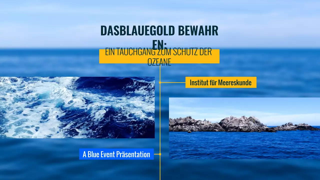 Blaue und gelbe moderne Kampagne zum Schutz der Ozeane