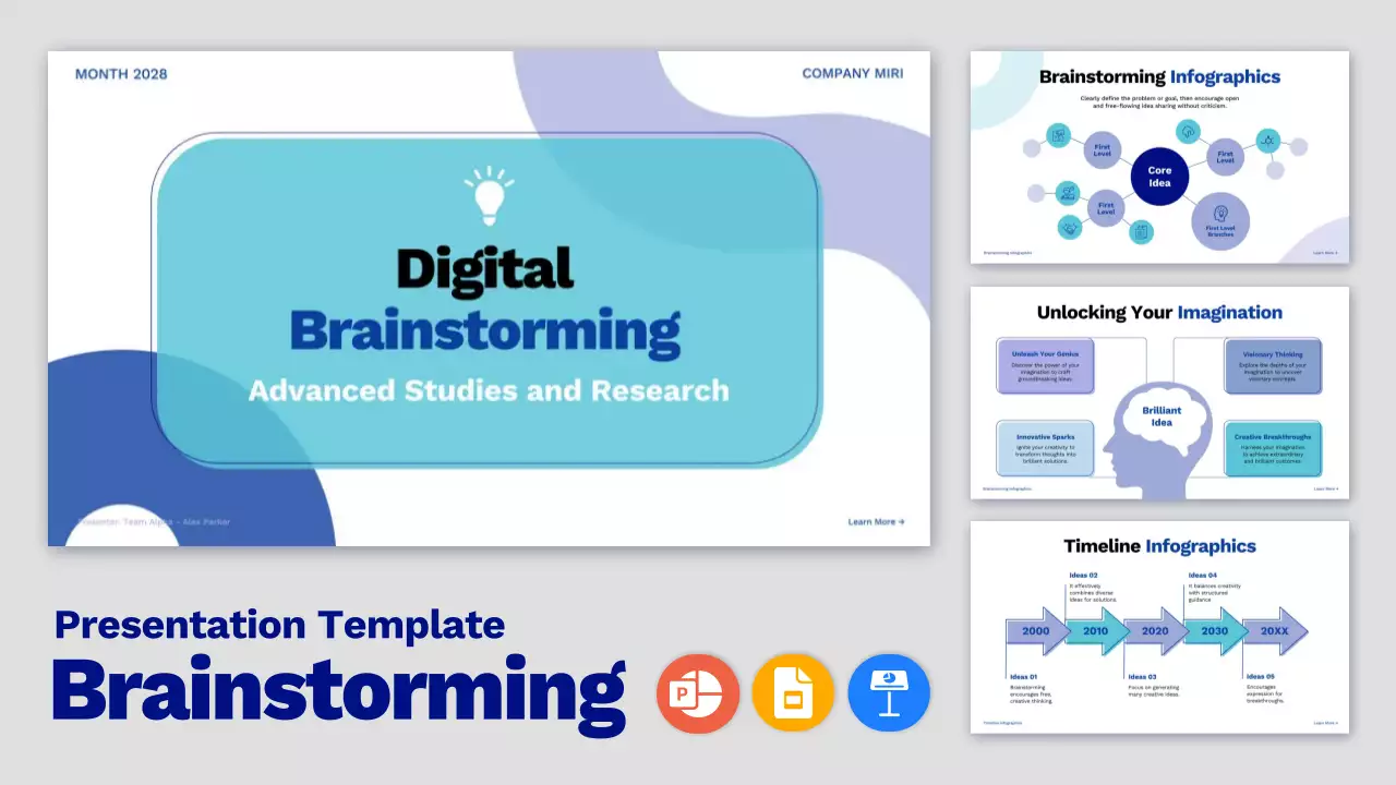 Blue Modern Brainstorming Presentation