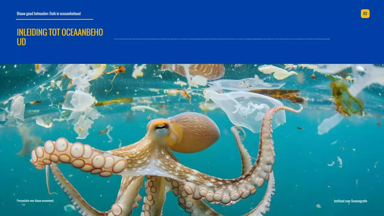 Blauw en geel, moderne campagne voor oceaanbehoud