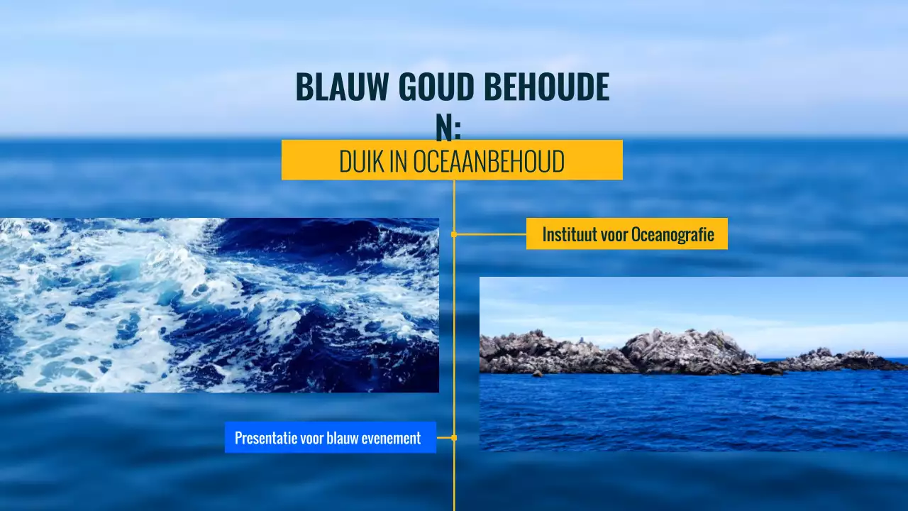Blauw en geel, moderne campagne voor oceaanbehoud