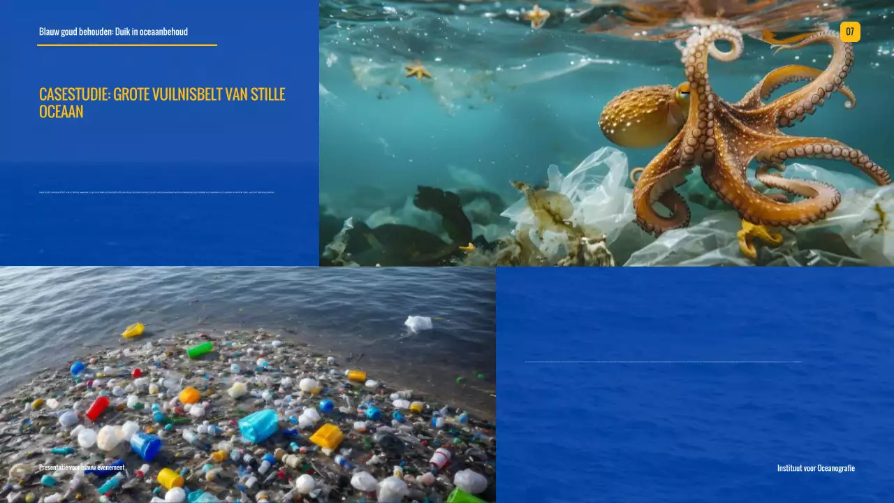 Blauw en geel, moderne campagne voor oceaanbehoud