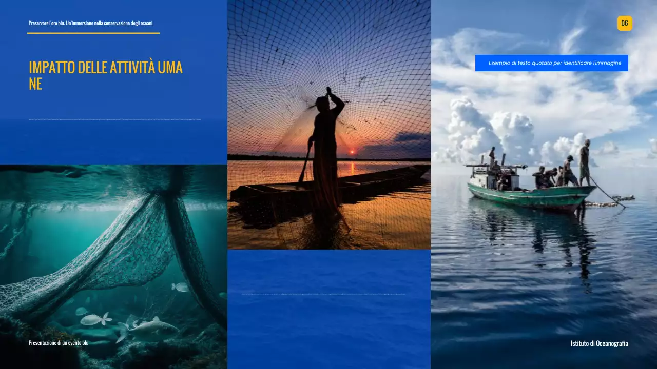 Campagna di conservazione dell'oceano moderno blu e giallo
