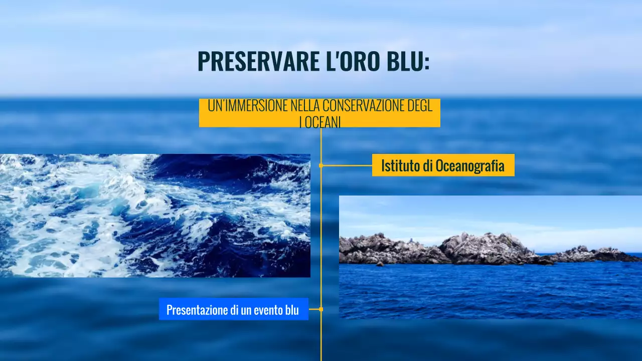 Campagna di conservazione dell'oceano moderno blu e giallo