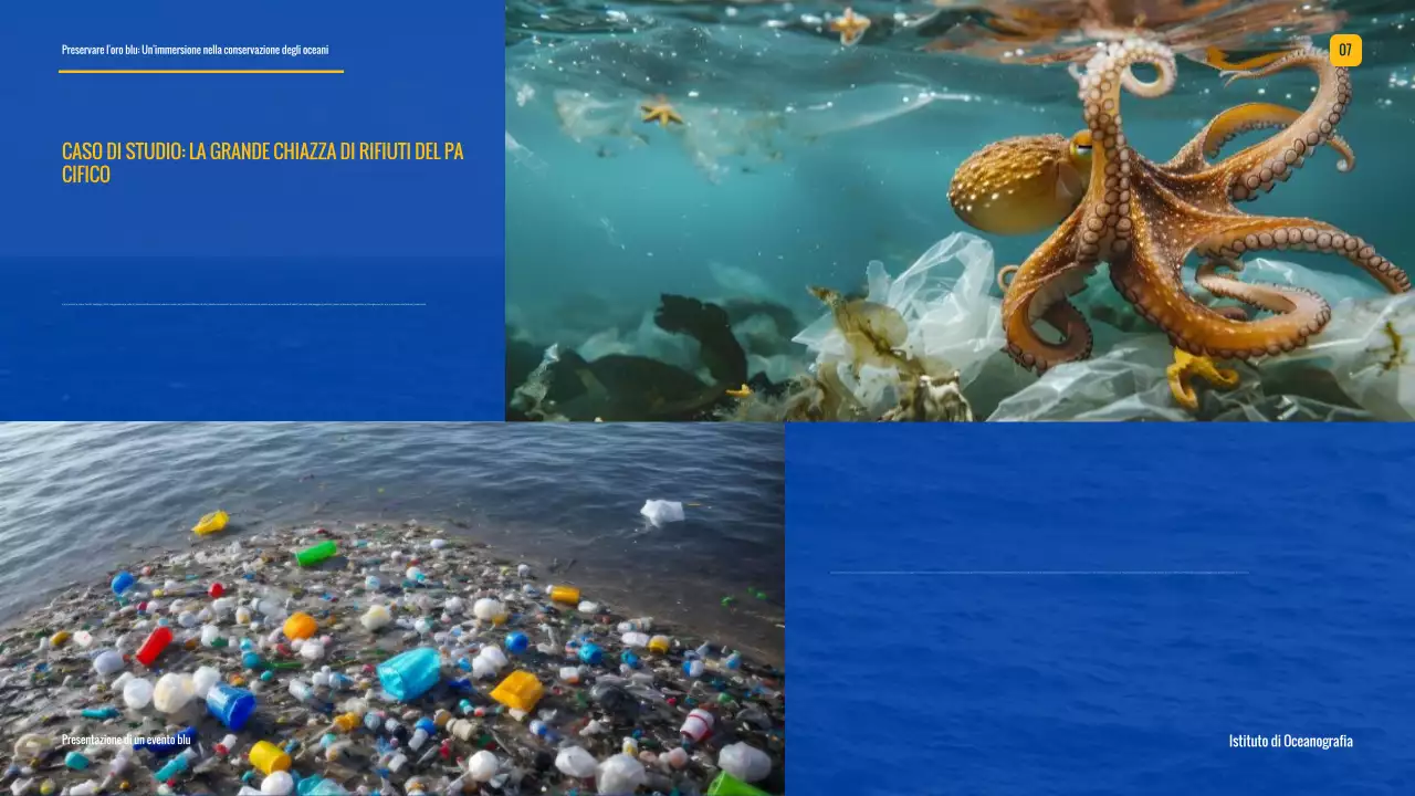 Campagna di conservazione dell'oceano moderno blu e giallo