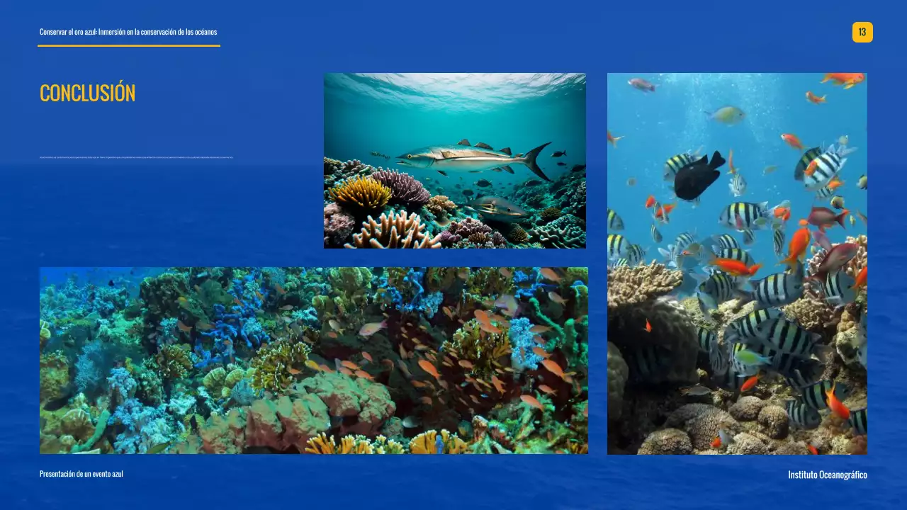 Campaña moderna de conservación de los océanos Blue And Yellow