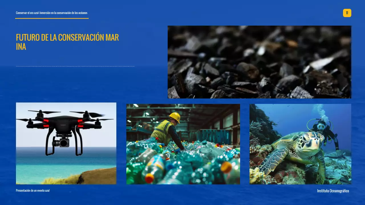 Campaña moderna de conservación de los océanos Blue And Yellow