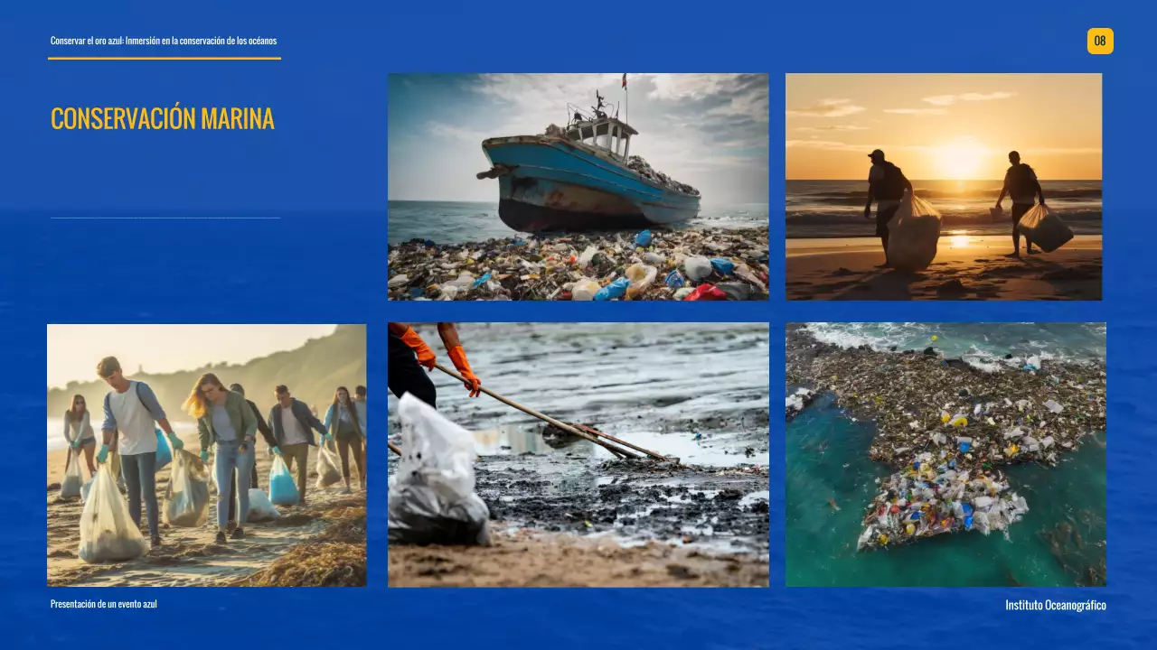 Campaña moderna de conservación de los océanos Blue And Yellow