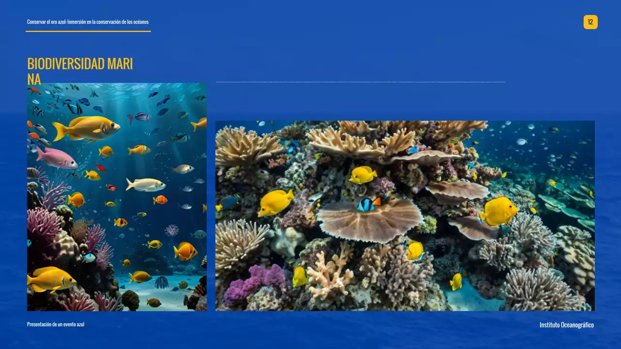 Campaña moderna de conservación de los océanos Blue And Yellow