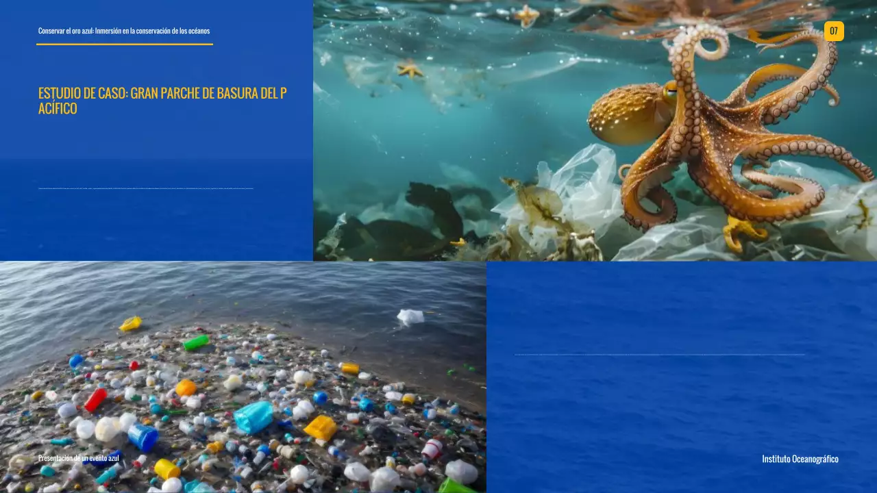 Campaña moderna de conservación de los océanos Blue And Yellow
