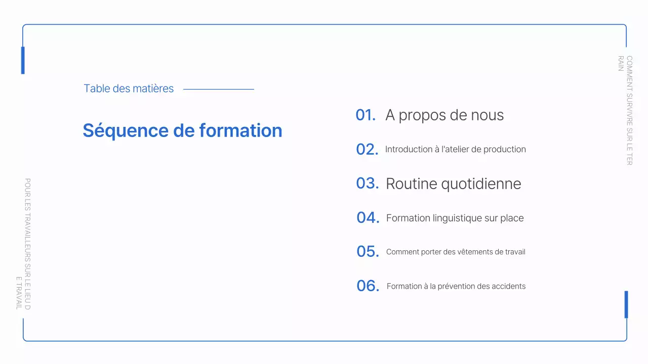 Matériel d'accueil simple pour les cols bleus et blancs